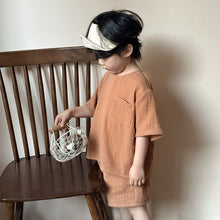 Load image into Gallery viewer, X85221TG-Summer pure cotton loose sports casual short-sleeved suit