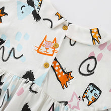 Load image into Gallery viewer, 8133SE-Summer European and American children's star print skirt style short-sleeved top