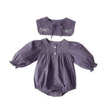 Load image into Gallery viewer, Y8369LS-Autumn Embroidered Shawl + Lantern Long Sleeve Bodysuit Two-piece Set