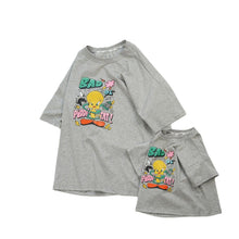 Load image into Gallery viewer, 24072PCW-Spring and summer Korean loose cotton duck print parent-child top