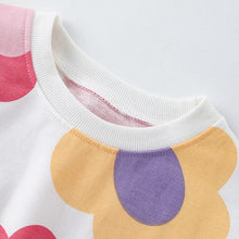 Load image into Gallery viewer, 9111TG-Autumn European and American children's casual large flower long-sleeved top + pants two-piece set