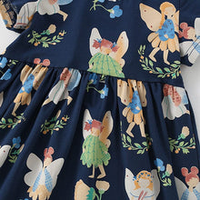 Load image into Gallery viewer, 9333DS-Summer European and American children's casual round neck dress for little girls