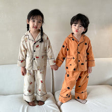 Load image into Gallery viewer, 30288JG-Spring and Autumn Korean Style Pure Cotton Brushed Pajamas Home Clothes Two-piece Set
