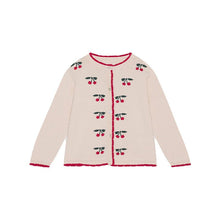 Load image into Gallery viewer, D23206SE-Autumn and winter pure cotton knitted cardigan cherry long-sleeved top coat