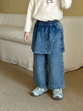 Load image into Gallery viewer, DK250688PA-秋冬季抓絨假兩件牛仔款褲