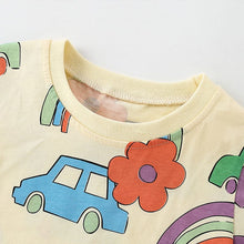 Load image into Gallery viewer, 92114SE-Summer European and American small and medium-sized children's car rainbow print top
