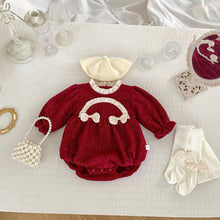 Load image into Gallery viewer, H10352LS-Winter Plus Velvet New Year Bowknot Bodysuit