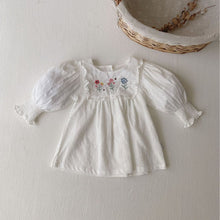 Load image into Gallery viewer, Y6321DS-Long-sleeved lace exquisite embroidered flower princess dress + hat