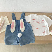 Load image into Gallery viewer, AK298LS-Summer bunny ears super cute denim overalls
