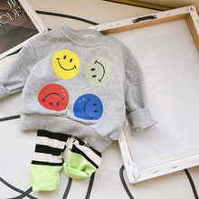 Load image into Gallery viewer, T40TG-Cotton Thin Round Neck Smiley Face Two-Piece Suit