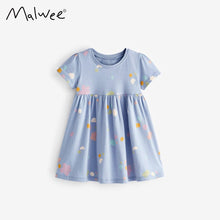 Load image into Gallery viewer, 9311DS-Summer European and American children's casual round neck short-sleeved floral dress