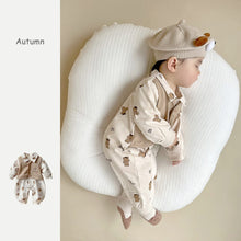 Load image into Gallery viewer, 2303242LS-Fake two-piece cartoon long-sleeved bear outdoor clothing