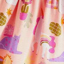 Load image into Gallery viewer, 9305DS-Summer European and American children's casual short-sleeved rainbow horse dress