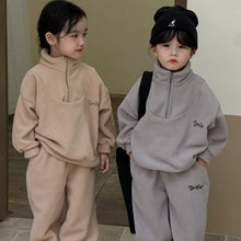 Load image into Gallery viewer, D83501TG- Korean autumn and winter plus velvet children's sports suit