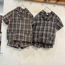Load image into Gallery viewer, X81998TG-Summer plaid casual short-sleeved shirt + shorts two-piece set