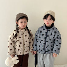 Load image into Gallery viewer, DM240174SE-Children's autumn and winter thickened velvet polka dot jacket