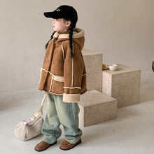 Load image into Gallery viewer, 2023D120SE-冬款美拉德連帽加厚皮毛外套