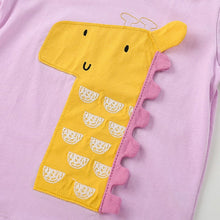 Load image into Gallery viewer, 8105SE-malwee summer European and American children's three-dimensional giraffe round neck casual short-sleeved top