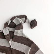 Load image into Gallery viewer, 23K38SE-Spring and Autumn Korean version of wool ball striped knitted ball cap jacket
