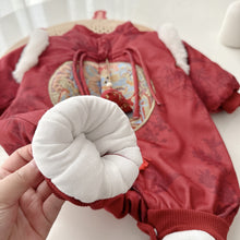 Load image into Gallery viewer, AL746LS-Autumn and winter festive quilted thickened New Year's greetings romper