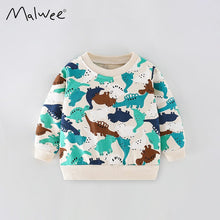Load image into Gallery viewer, 8678SE-Autumn malwee European and American children's round neck long-sleeved dinosaur top