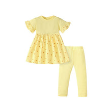 Load image into Gallery viewer, HS1845TG-Summer printed short-sleeved polka dot dress + leggings two-piece set