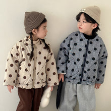 Load image into Gallery viewer, DM240174SE-Children's autumn and winter thickened velvet polka dot jacket
