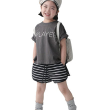 Load image into Gallery viewer, BB2409PCW-Summer Korean version parent-child drawstring knitted striped shorts