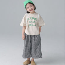 Load image into Gallery viewer, BB-2408PA-Japanese spring and summer plaid wide pants nine-point pants parent-child outfit