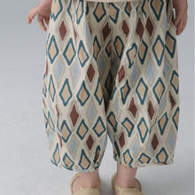 Load image into Gallery viewer, BB2415PA-Spring and summer girls diamond check pleated three-quarter bloomers