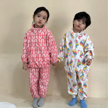 Load image into Gallery viewer, D83570TG-Sports style children's fleece sweatshirt suit