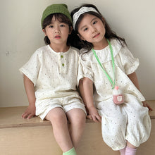 Load image into Gallery viewer, XZ250310JG-Summer thin cotton gauze home upper and lower set