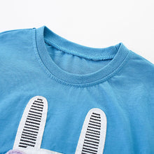 Load image into Gallery viewer, 92103SE-Summer European and American small and medium-sized children's bunny round neck short-sleeved casual tops