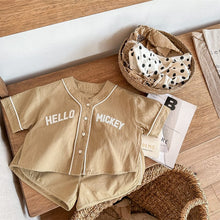 Load image into Gallery viewer, 123278TG-Summer Korean English short-sleeved shirt + shorts two-piece set