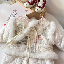 Load image into Gallery viewer, 2306302LS- Winter fur plush thickened New Year's greetings romper