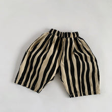 Load image into Gallery viewer, 2251PA-Summer pure cotton breathable vertical stripes personalized Korean style cropped pants