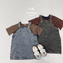 Load image into Gallery viewer, 1202DS-Summer Japanese style pocket denim suspender denim dress