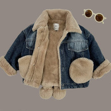 Load image into Gallery viewer, 24011601SE-Fashionable baby denim fleece jacket