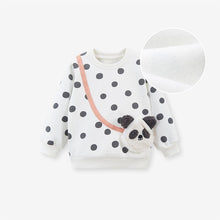 Load image into Gallery viewer, HC1103SE-Autumn and winter round neck polka dot fake backpack long sleeve plus velvet top