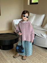 Load image into Gallery viewer, XPX150TG-Autumn Korean Girls Loose Cape Sweater & Raw Edge Denim Pants