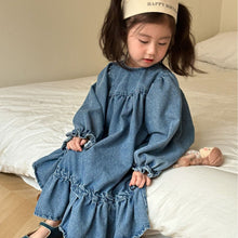 Load image into Gallery viewer, C85221DS-Fashionable girls long-sleeved fishtail denim dress