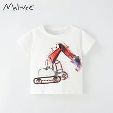 Load image into Gallery viewer, 9268SE-Summer European and American children's casual short-sleeved handsome round-neck excavator top