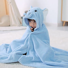 Load image into Gallery viewer, 9020AC-Cartoon coral fleece children's water-absorbing quick-drying hooded cloak bathrobe bath towel