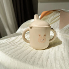 Load image into Gallery viewer, FS004AC-ins style cartoon bear multifunctional silicone plate & children's straw tableware with lid