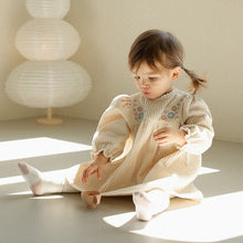 Load image into Gallery viewer, Y6330DS-Autumn Embroidered Lace Edge Cotton Corduroy Long Sleeve Dress