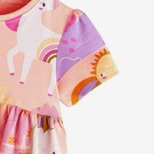 Load image into Gallery viewer, 9305DS-Summer European and American children's casual short-sleeved rainbow horse dress