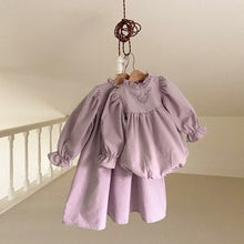 Load image into Gallery viewer, Y9411LS-Baby girl's flower collar embroidered bodysuit