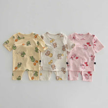 Load image into Gallery viewer, 53106TG-Korean version of small animal print short-sleeved two-piece suit