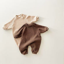 Load image into Gallery viewer, Y93102LS-Autumn and winter imitation woolen raglan long-sleeved bodysuit + hat