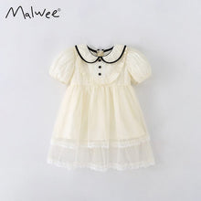 Load image into Gallery viewer, A2433DS-Summer European and American children's lapel casual short-sleeved dress